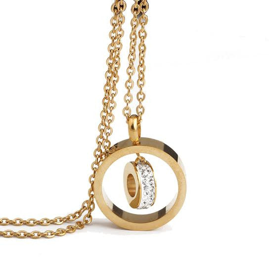 Diamanté Ring & Coin Pendant