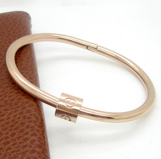 Solid Stainless Steel Screw Clasp Bangle