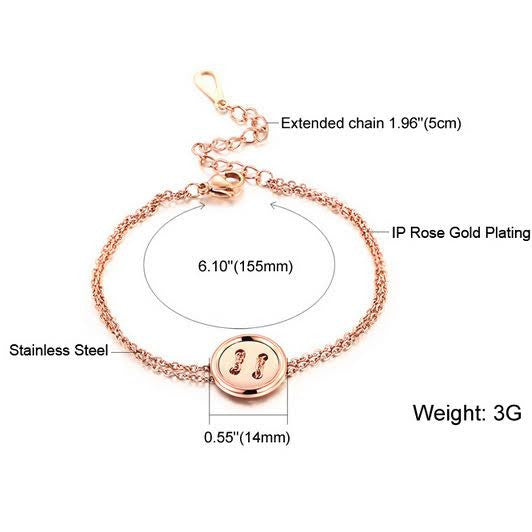 Beautiful Stainless Steel 18ct Plated Button Bracelet