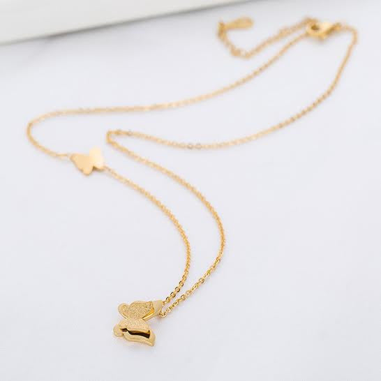Butterfly Necklace Stainless Steel Rose Gold Plated