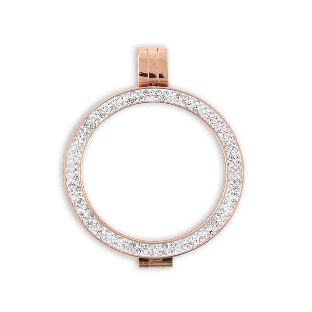 Rose Gold Plated Diamanté Incrusted Coin Holder