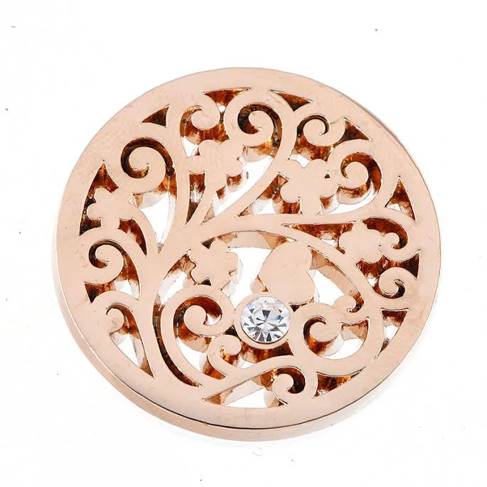 Single Diamanté and Rose Gold Disk