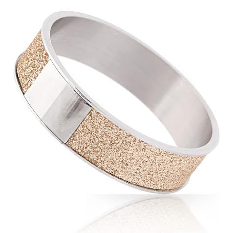 Gold Encrusted Stainless Steel Bangle