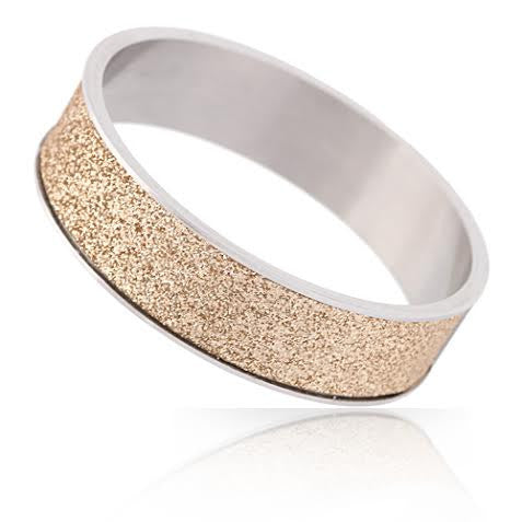 Gold Encrusted Stainless Steel Bangle