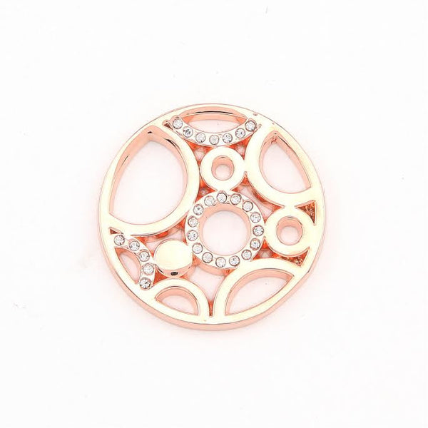 Diamanté & Rose Gold Plated Disk with Circles